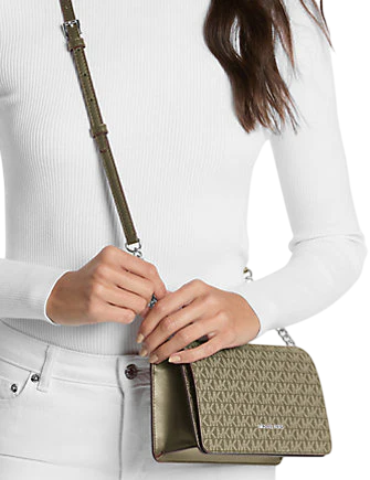 Michael Michael Kors Jet Set Signature Logo Crossbody Bag Olive