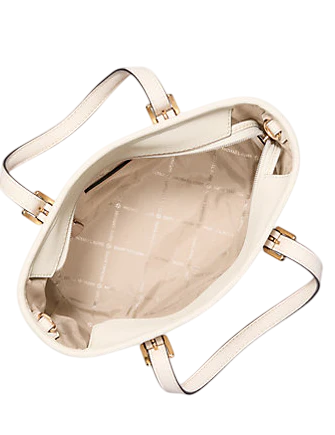 Michael Michael Kors Jet Set Travel Extra-Small Saffiano Leather Top-Zip Tote Bag Light Cream