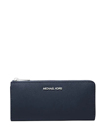 Michael Michael Kors Jet Set Travel Large Saffiano Leather Quarter-Zip Wallet