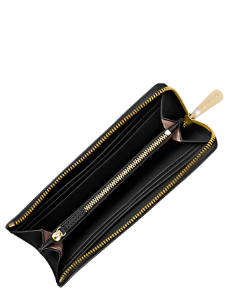 Michael Michael Kors Jet Set Travel Large Saffiano Leather Quarter Zip Wallet Black