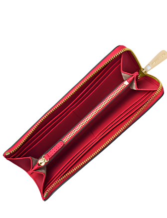 Michael Michael Kors Jet Set Travel Large Saffiano Leather Quarter Zip Wallet Bright Red