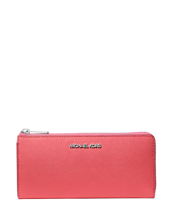 Michael Michael Kors Jet Set Travel Large Saffiano Leather Quarter Zip Wallet