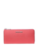 Michael Michael Kors Jet Set Travel Large Saffiano Leather Quarter Zip Wallet Hibiscus