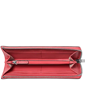 Michael Michael Kors Jet Set Travel Large Saffiano Leather Quarter Zip Wallet Hibiscus