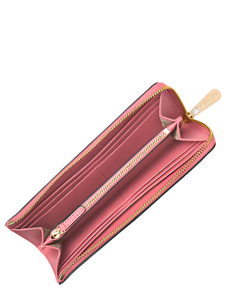 Michael Michael Kors Jet Set Travel Large Saffiano Leather Quarter Zip Wallet Light Berry Sorbet