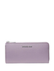 Michael Michael Kors Jet Set Travel Large Saffiano Leather Quarter Zip Wallet Light Quartz