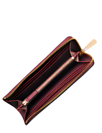 Michael Michael Kors Jet Set Travel Large Saffiano Leather Quarter Zip Wallet Oxblood