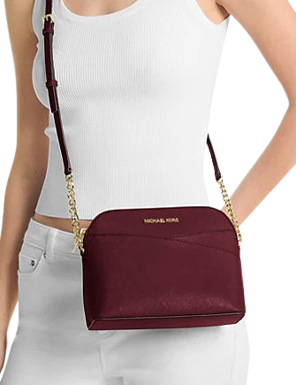 Michael Michael Kors Jet Set Travel Medium Dome Crossbody Bag Oxblood