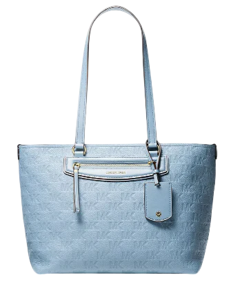 Michael Michael Kors Jet Set Travel Medium Logo Embossed Leather Tote Bag