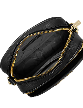 Michael Michael Kors Jet Set Travel Medium Pebbled Leather Crossbody Bag Black