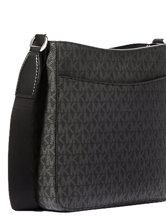 Michael Michael Kors Jet Set Travel Small Signature Logo Messenger Bag Black