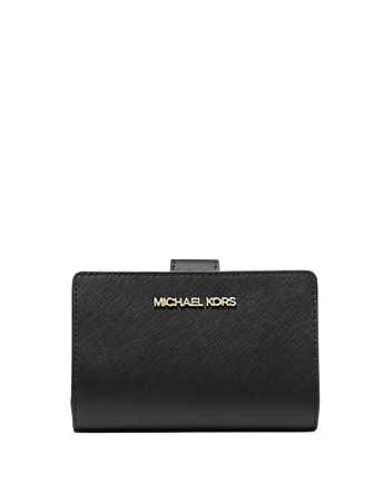 Michael Michael Kors Medium Crossgrain Leather Wallet Black