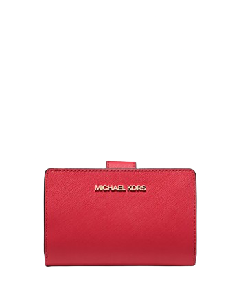 Michael Kors Outlet Medium Crossgrain Leather Wallet in Red One Size