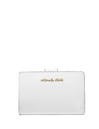 Michael Michael Kors Medium Crossgrain Leather Wallet Optic White