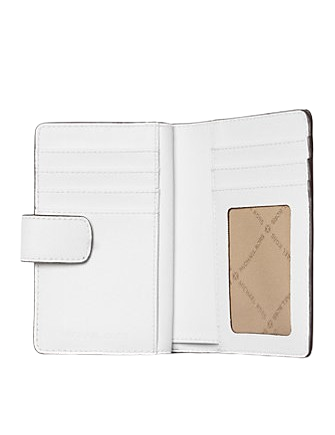 Michael Michael Kors Medium Crossgrain Leather Wallet Optic White