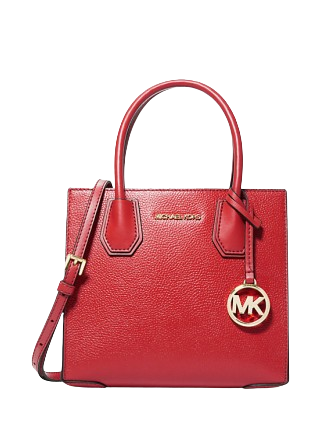 Michael Michael Kors Mercer Medium Pebbled Leather Crossbody Bag Bright Red