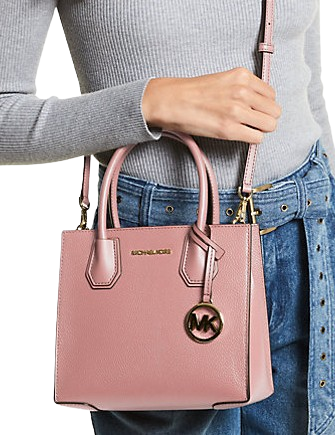 Michael Michael Kors Mercer Medium Pebbled Leather Crossbody Bag Primrose