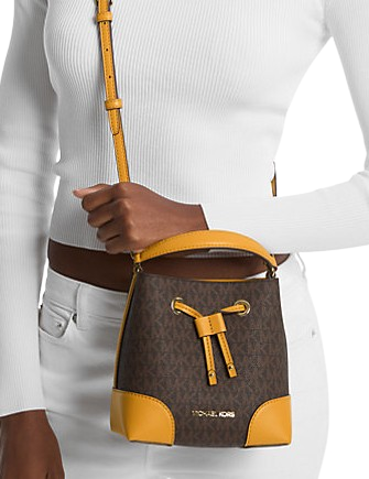 Michael Michael Kors Mercer Small Logo Bucket Bag Golden Rod