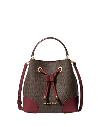Michael Michael Kors Mercer Small Logo Bucket Bag Oxblood