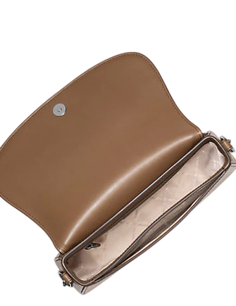 Michael Michael Kors Mila Medium Leather Messenger Bag Driftwood