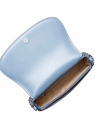 Michael Michael Kors Mila Medium Leather Messenger Bag Light Sky