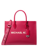 Michael Michael Kors Mirella Medium Pebbled Leather Tote Bag Dark Raspberry