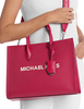 Michael Michael Kors Mirella Medium Pebbled Leather Tote Bag Dark Raspberry