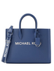 Michael Michael Kors Mirella Medium Pebbled Leather Tote Bag Galaxy Blue