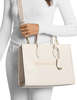 Michael Michael Kors Mirella Medium Pebbled Leather Tote Bag Light Cream