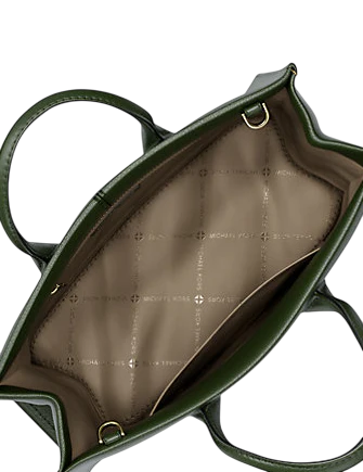 Michael Michael Kors Mirella Medium Pebbled Leather Tote Bag Moss