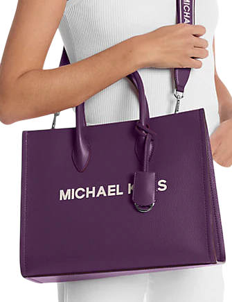 Michael Michael Kors Mirella Medium Pebbled Leather Tote Bag Purple