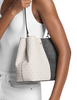 Michael Michael Kors Pratt Medium Two-Tone Signature Logo Shoulder Bag Black Combo