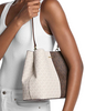 Michael Michael Kors Pratt Medium Two-Tone Signature Logo Shoulder Bag Brown