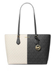 Michael Michael Kors Sheila Large Two-Tone Signature Logo Tote Bag Black