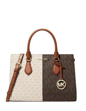 Michael Michael Kors Sheila Medium Two-Tone Metallic Signature Logo Satchel