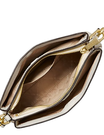 Michael Michael Kors Trisha Medium Logo Crossbody Bag Light Cream