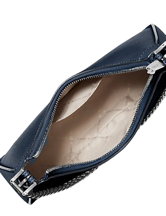 Michael Michael Kors Wilma Small Leather Crossbody Bag Navy Blue