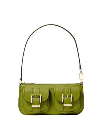 Michael Michael Kors Zoe Small Leather Convertible Shoulder Bag Meadow Green