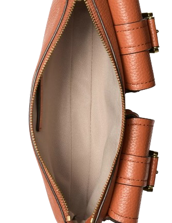 Michael Michael Kors Zoe Small Leather Convertible Shoulder Bag Orange Punch