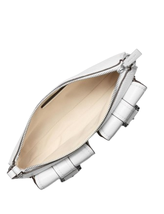 Michael Michael Kors Zoe Small Pebbled Leather Pochette Optic White