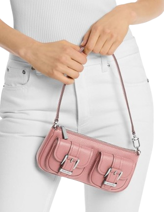 Michael Michael Kors Zoe Small Pebbled Leather Pochette Rose