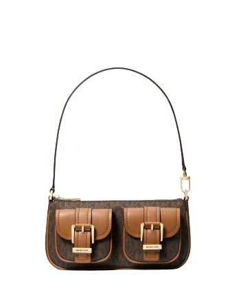 Michael Michael Kors Zoe Small Signature Pochette Brown Acorn
