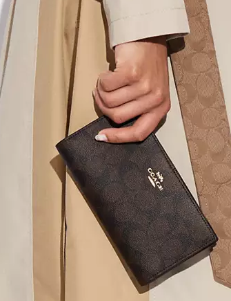 Coach Slim Zip Wallet In Signature Canvas Brixton Baker