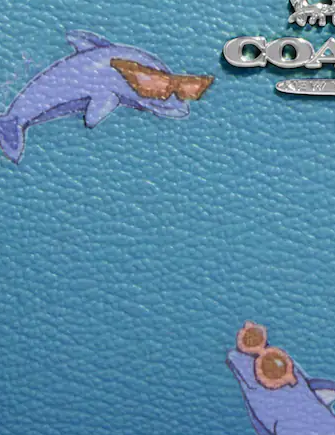 Coach Snap Wallet With Dolphin Print