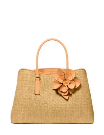 Kate Spade New York Thompson Street Straw Satchel Bag With Charm