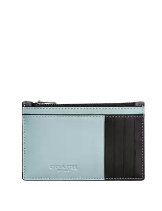 Coach Zip Card Case In Colorblock Signature Canvas