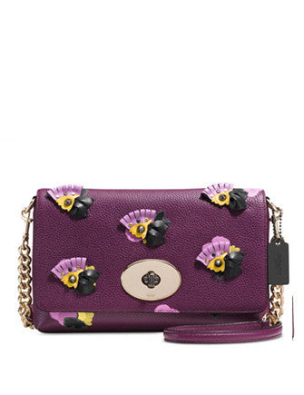Coach purple flower purse best sale