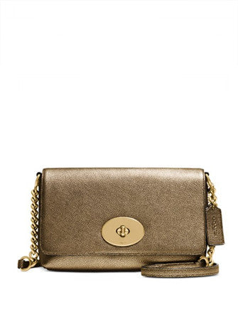 Coach Crosstown Crossbody In Metallic Pebble Leather