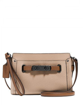 Coach Swagger Wristlet in Colorblock Pebble Leather Brixton Baker