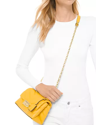 Michael Michael Kors Cece Chevron Quilted Leather Mini Chain Crossbody